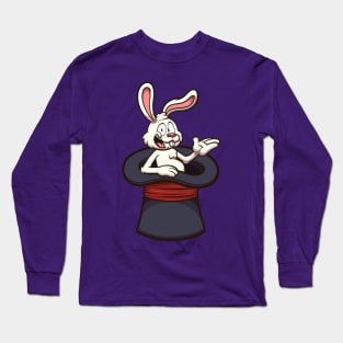 White Rabbit In Magician Hat Long Sleeve T-Shirt